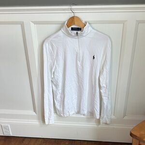 Polo Ralph Lauren White 1/4 Zip Long Sleeve Top-NWOT
